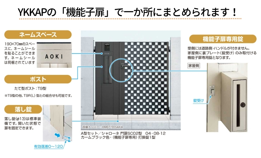 YKKAPの機能子扉で門扉周りの機能を集約