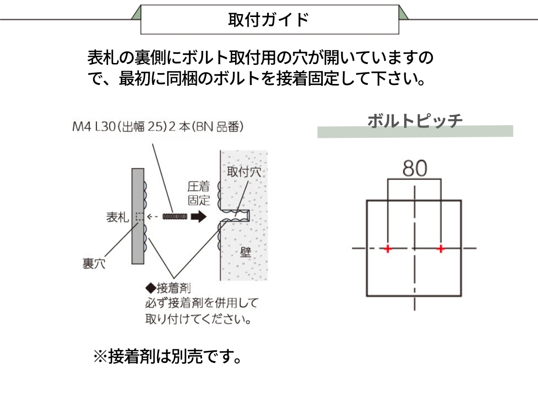 美濃クラフト 焼き物表札 ビゼン 取り付けガイド