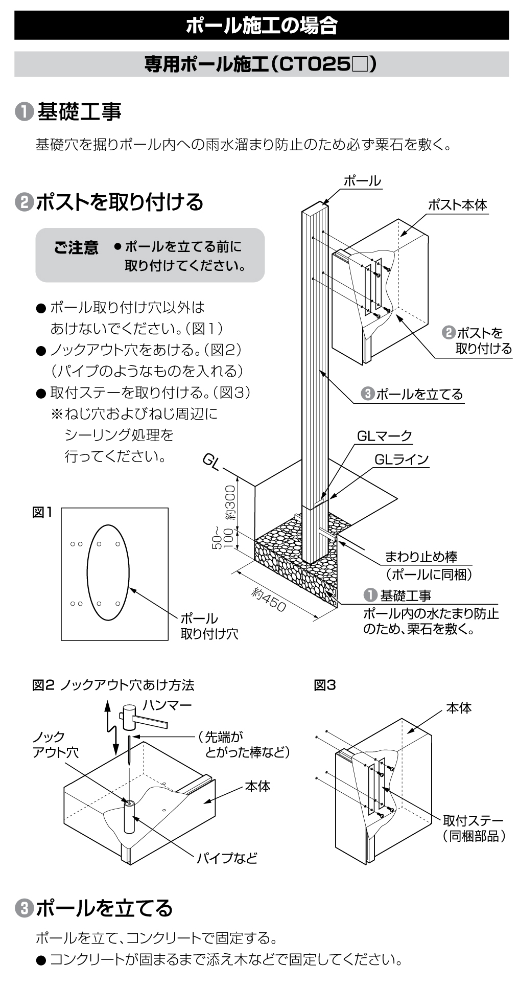 パナソニック パケモ-VL専用ポール 施工イメージ