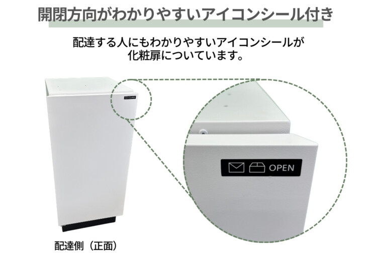 パナソニック ポスト一体型宅配ボックス 埋め込み設置 アイコンシール付き