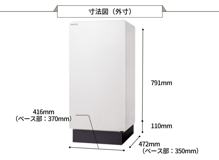 パナソニック ポスト一体型宅配ボックス 据え置き設置 サイズ