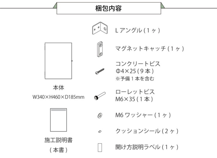 森田アルミ工業 電気メーターカバーBAKO（バコ）梱包内容