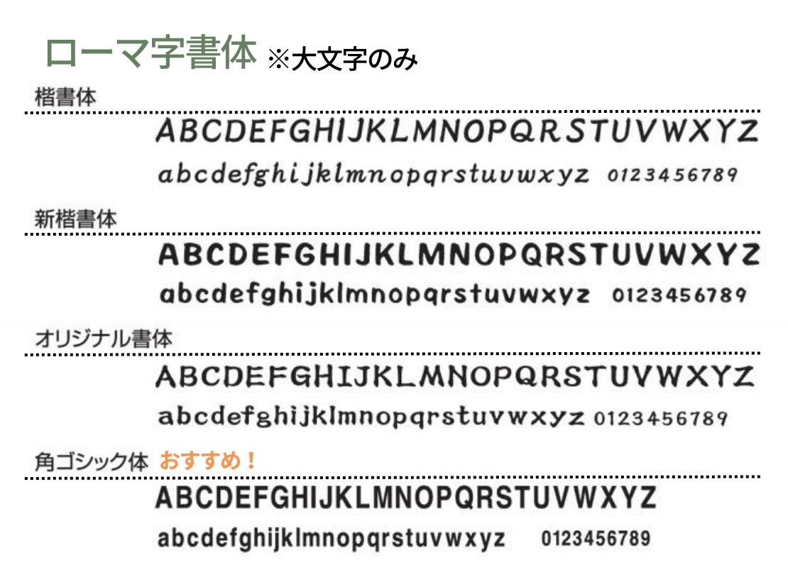 丸三タカギ 風水表札 桧タイプ 製作可能書体 ローマ字