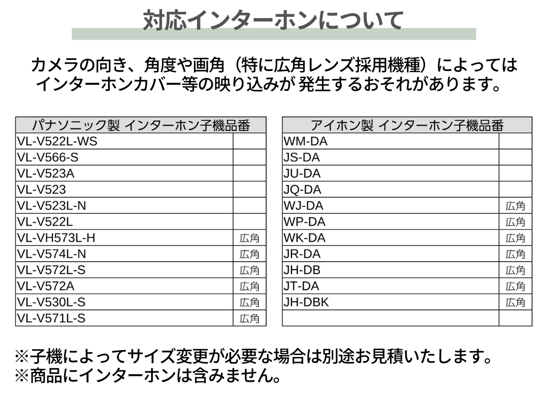 美濃クラフト 二世帯住宅向け HT-100 インターホン子機対応表