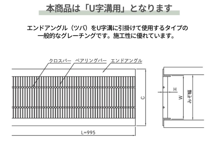 法山本店 彩グレーチング HUP-□（細目）シリーズ 本商品はU字溝用です