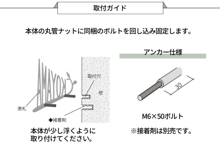 美濃クラフト アイアンクラフト表札 クラシカル 取り付けガイド