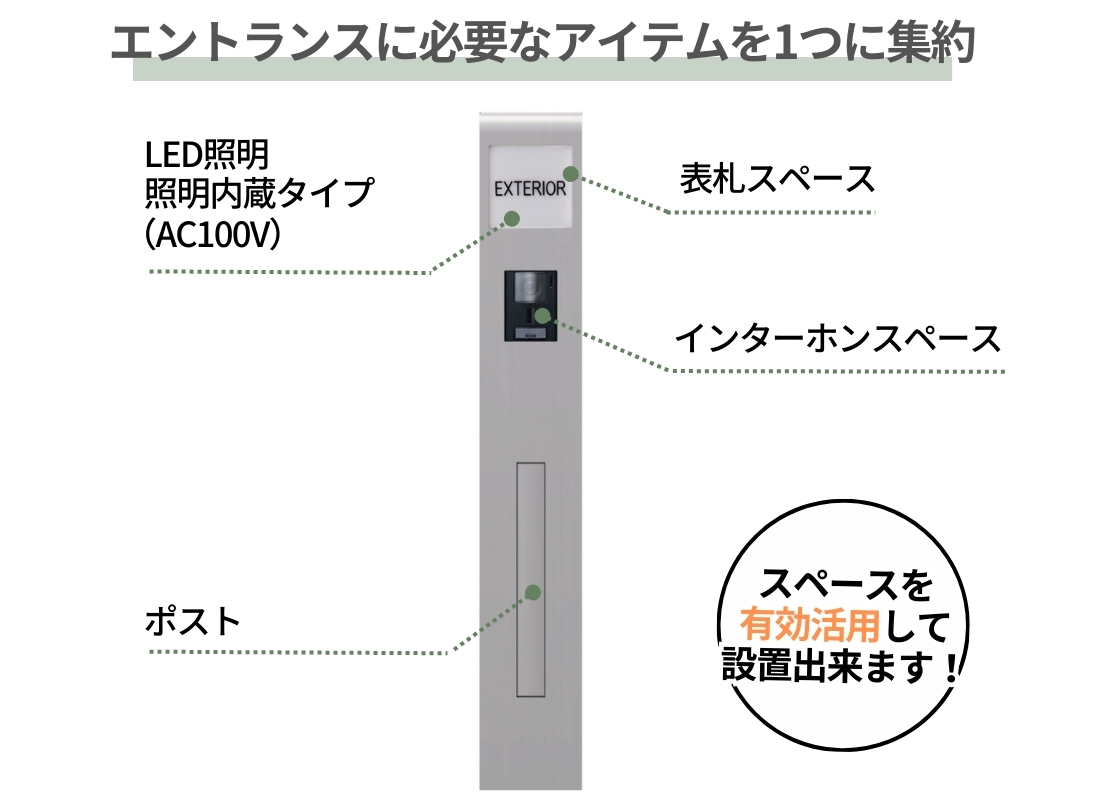 三協アルミ 機能ポール モデアⅡ様々な機能を集約