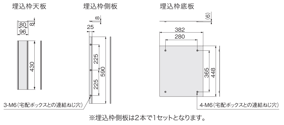 ナスタ ナスタボックス プラスポスト サイズL 埋込枠サイズ