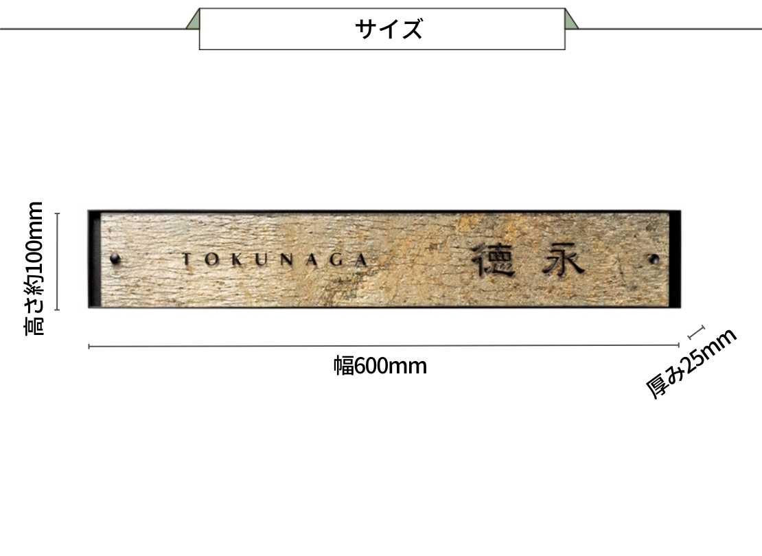 福彫 LED表札 レゴリス（ヴェルデ） LEG-100 サイズ