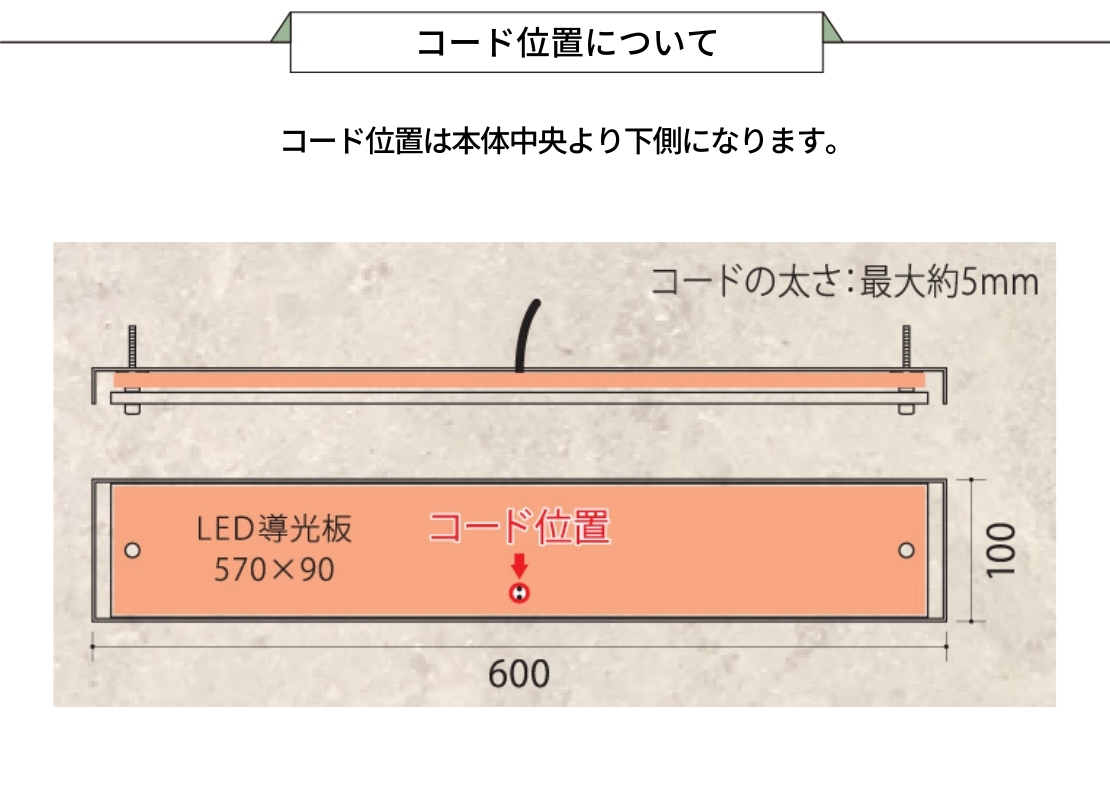 福彫 LED表札 レゴリス（セピア） LEG-101 コード位置について