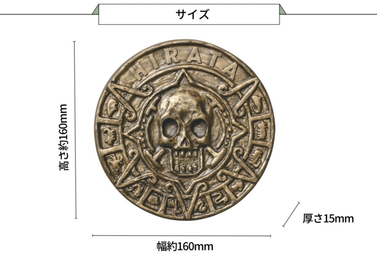 美濃クラフト 濃い顔表札 海賊表札 PRT-1 サイズ