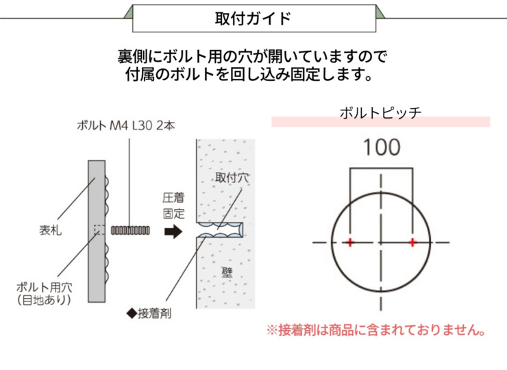 美濃クラフト 濃い顔表札 海賊表札 PRT-1 取り付けガイド