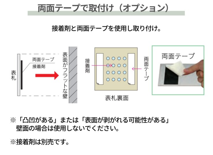 福彫 フローラ 取り付けガイド 両面テープ固定