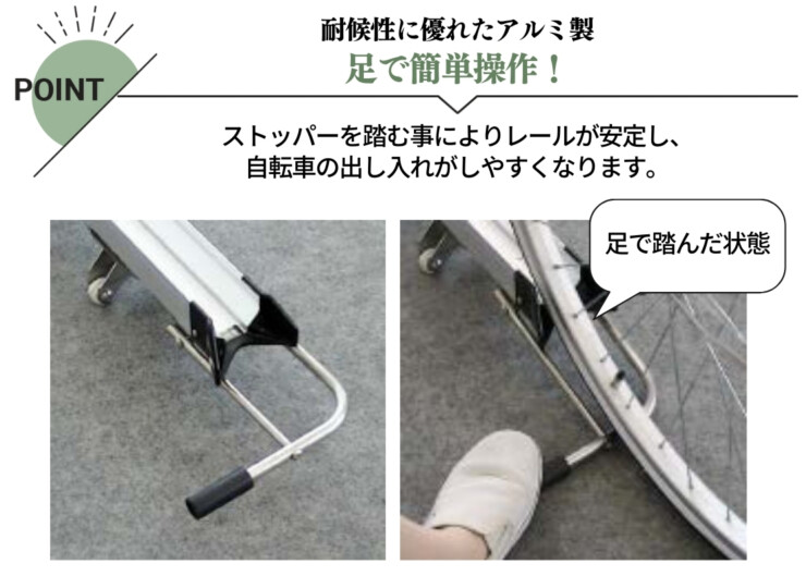 ダイケン 自転車ラックオプション ストッパー 特徴