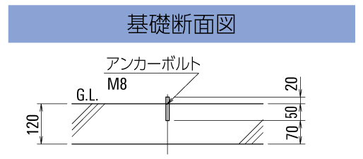 ダイケン スライドラック SR-FNタイプ 基礎断面図