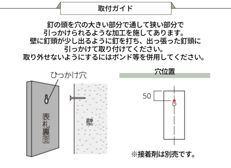 美濃クラフト 銘木表札 WK-1 取り付けガイド