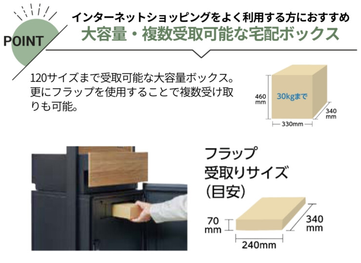 LIXIL 機能門柱FF 複数受取可能な宅配ボックス