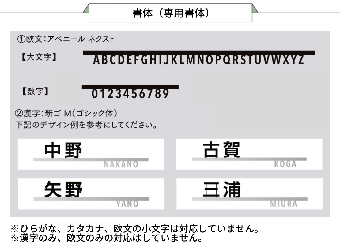 LIXIL 切り文字サインC（小サイズ）書体について