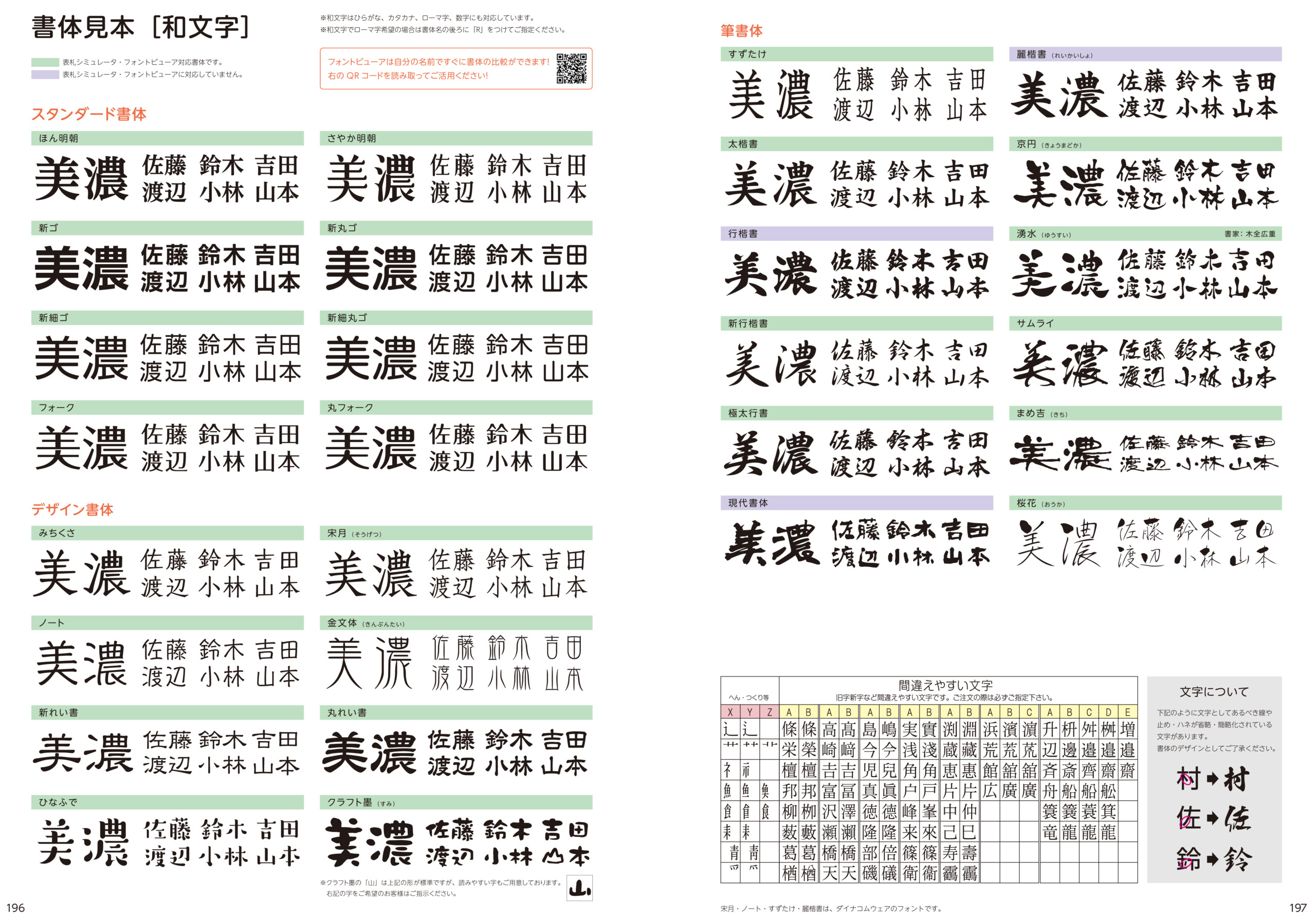 美濃クラフト 和文書体